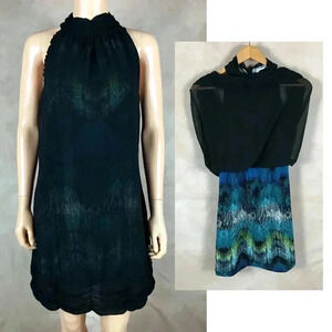 Layered Look Sleeveless Black Dress NEW Size Large